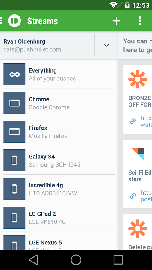 Pushbullet - screenshot