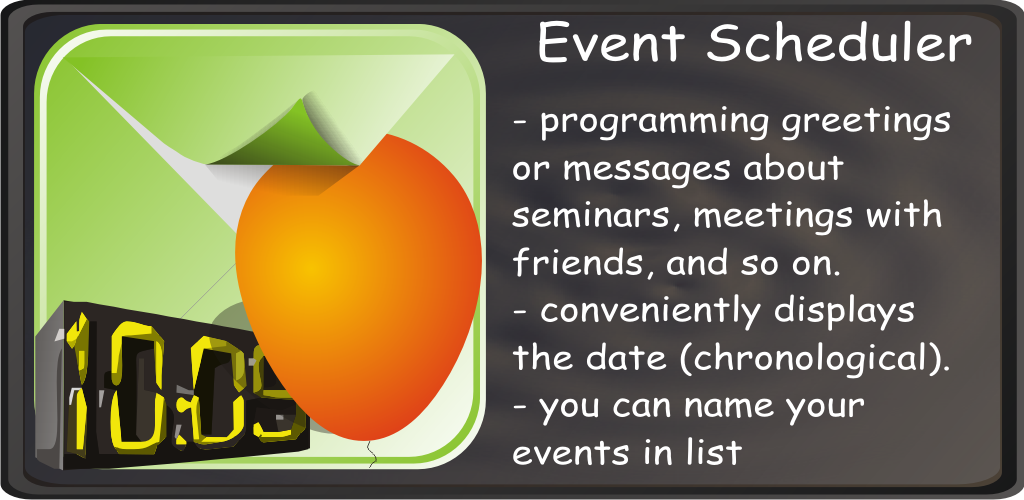 Flyer event Schedule. Scheduled events