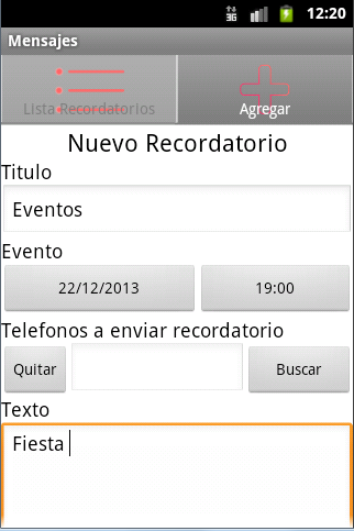 Recordatorios SMS