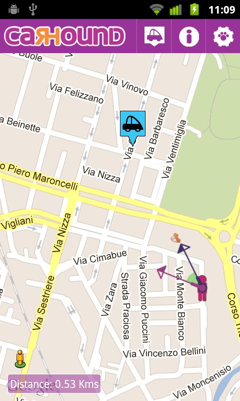 Android application Car Hound Find my parking screenshort