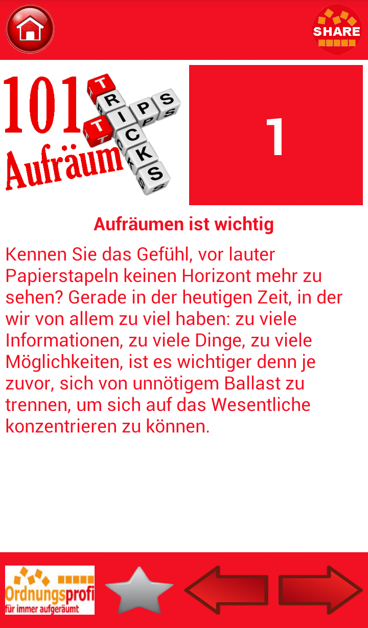 Aufräumen 101 Tipps &amp; Tricks Screen 2
