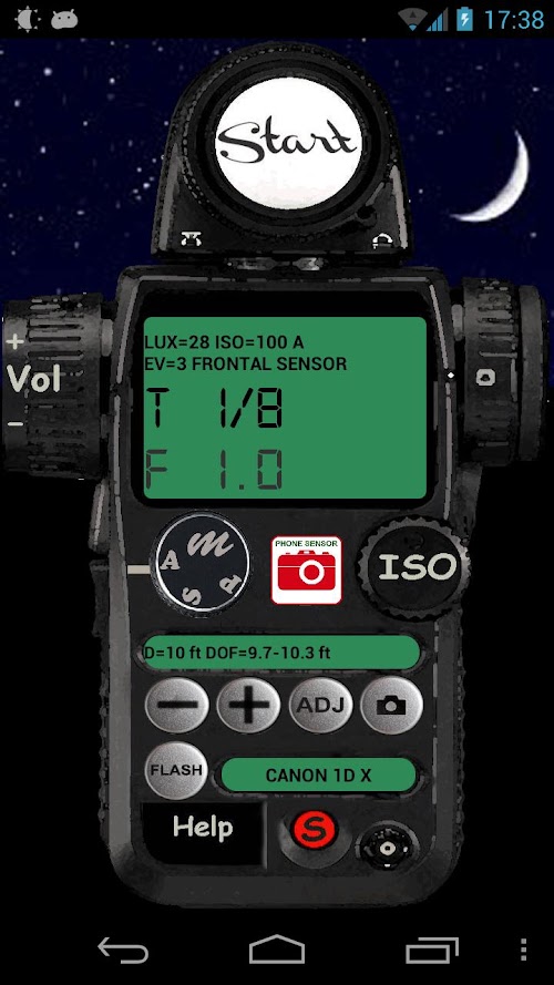 Android application Photography Light Meter screenshort