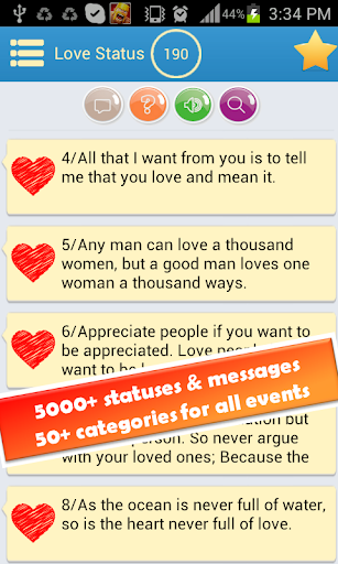 Status Message +Love Status