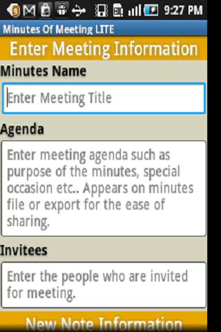 Android application Minutes Of Meeting PRO screenshort