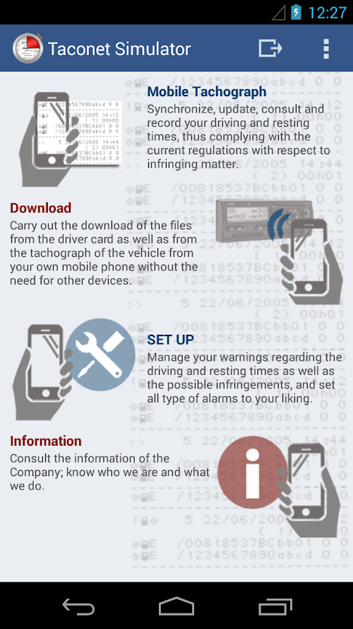 Android application Mobile Tachograph screenshort