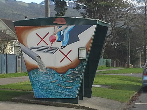 Bus Stop Art - Drains to Sea