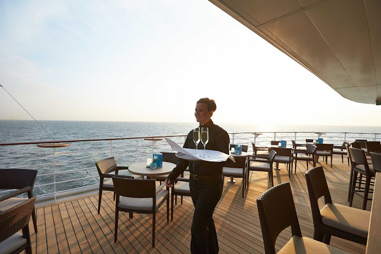 Order a cool drink and enjoy the passing landscape when you head to Europa 2's outdoor terrace on deck 8.
