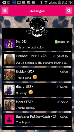 GO SMS - Luv Skulls 3