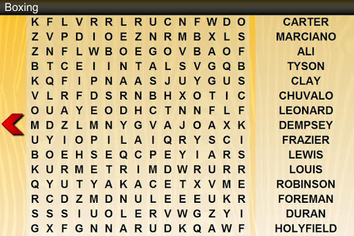 Word Search Sports Team Games