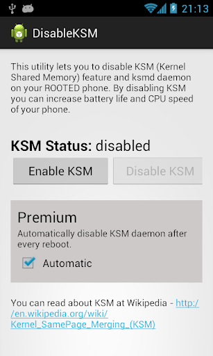 Disable KSM