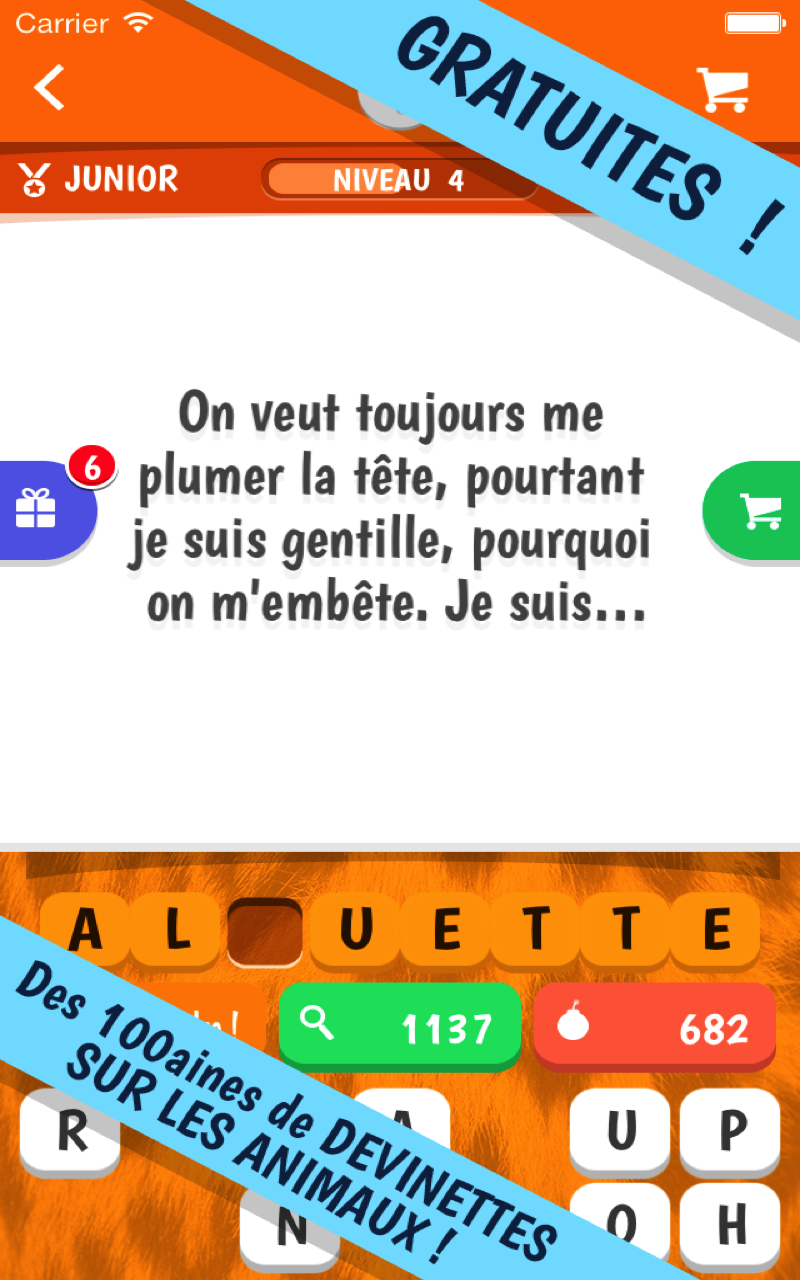 Android application Animal Riddles screenshort