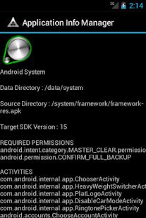 Application Info Manager - náhled