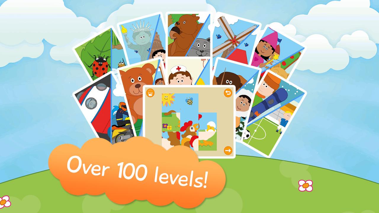 Android application 100+ Kids Sliding Puzzle screenshort