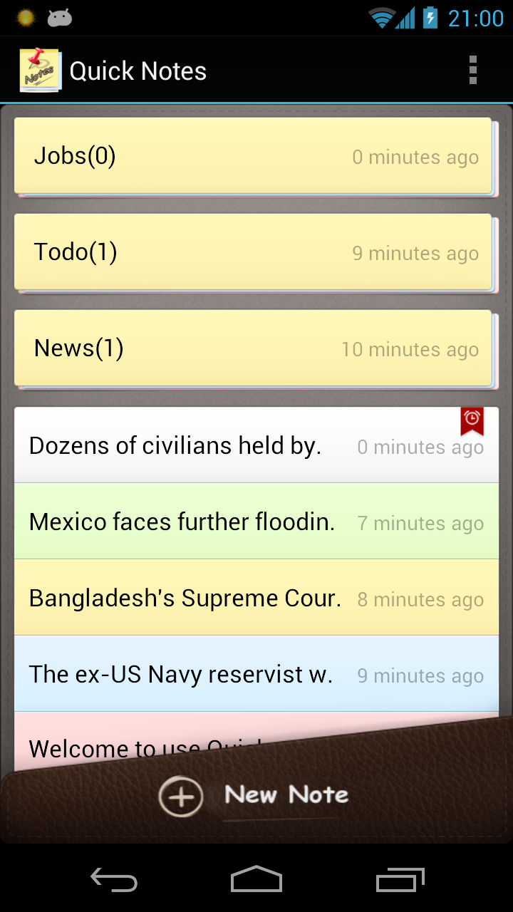 Quick notes Screen 1