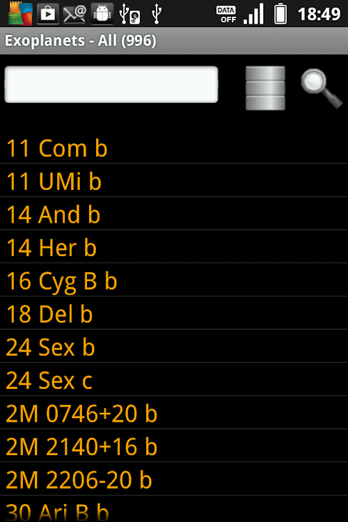Android application Exoplanet Guide screenshort