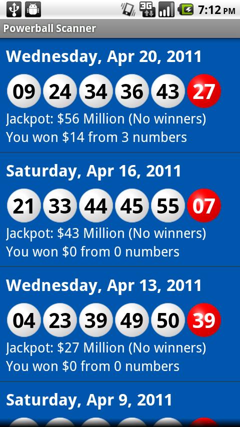 Powerball Scanner Lite Screen 3