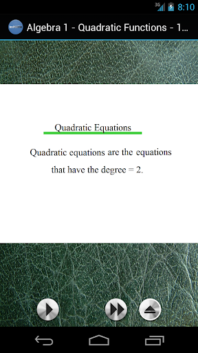 【免費教育App】Algebra1- Quadratic Equations-APP點子