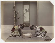 Begroetingsritueel van twee Japanse vrouwen