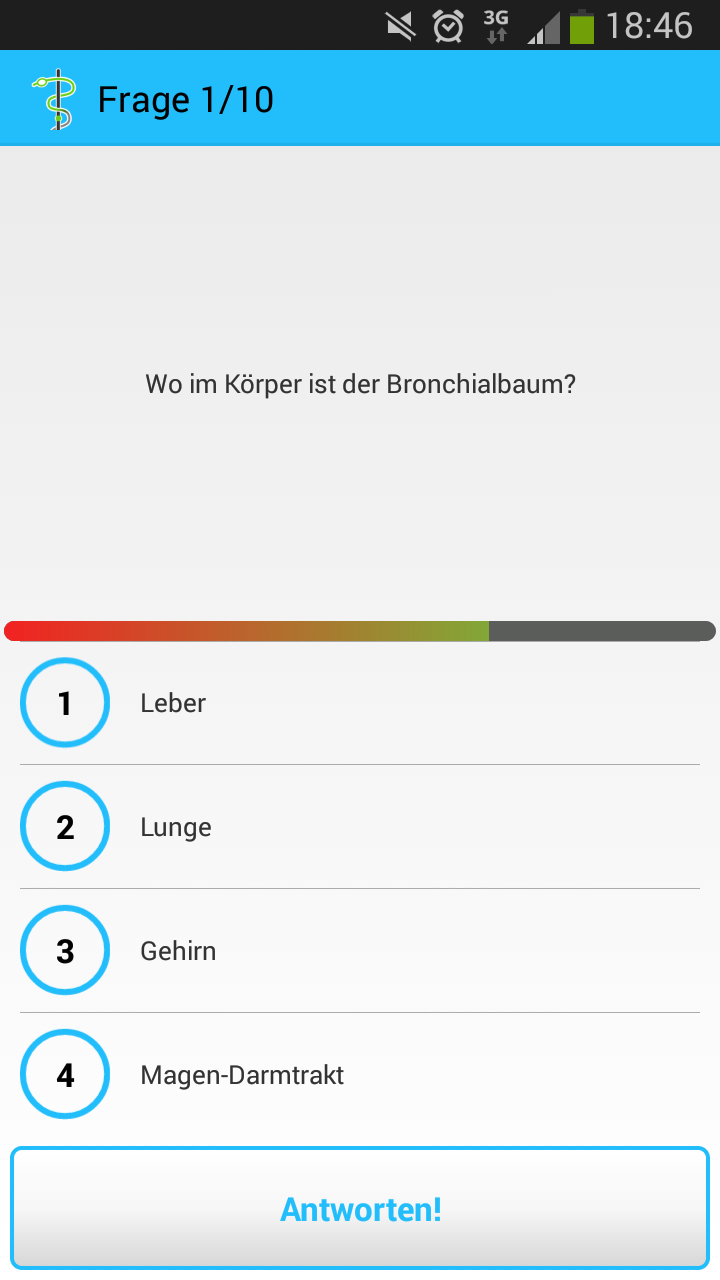 Medizin Quiz - Aufnahme Test Screen 3
