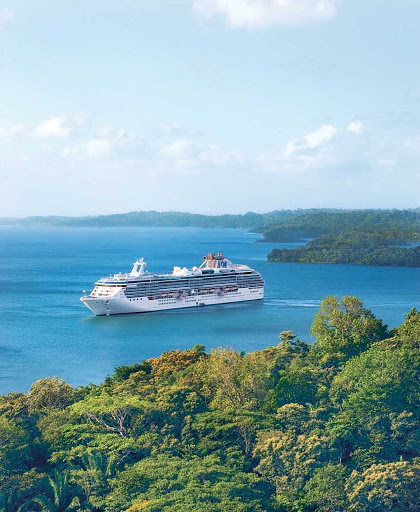 Coral-Princess-traverses-Panama-Canal-2 - Coral Princess is one two Princess ships specially built to sail through the Panama Canal.