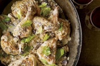 Chicken Fennel Fricassee Lite, with artichokes, mushrooms and capers