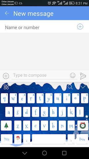 ChristmasBlue Theme-iKeyboard