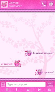 Cute Love Owls Theme Go SMS - screenshot thumbnail