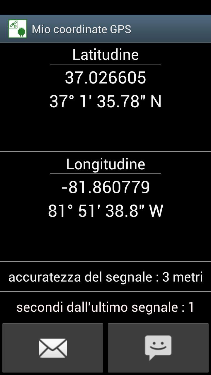 Android application My GPS Coordinates screenshort