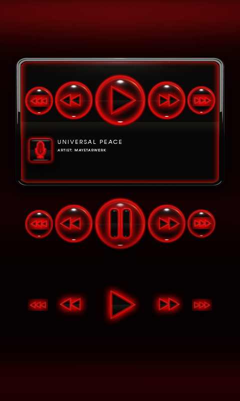 Poweramp Widget Red Glow Screen 2