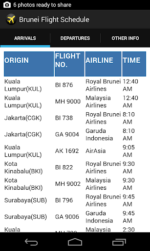 Brunei Flight Schedule