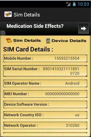 Sim Details