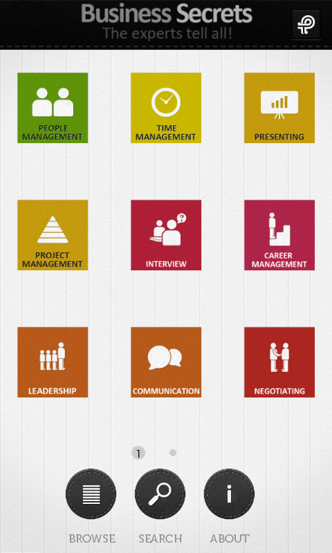 Android application Business Secrets screenshort
