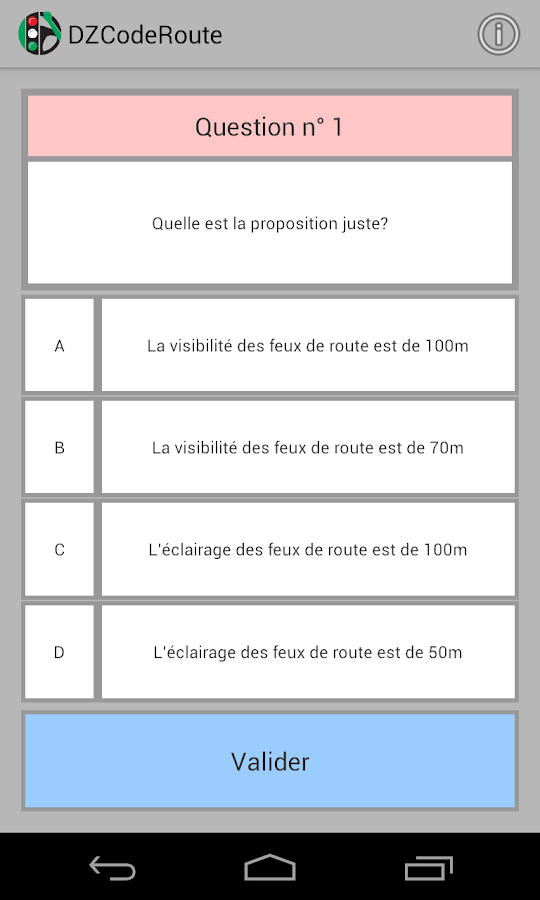 Code de la route algerien