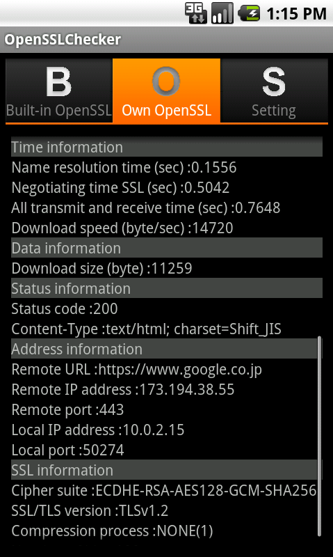   OpenSSL Checker – Screenshot 