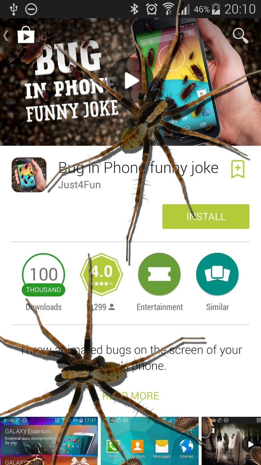 Spider in phone funny joke Screen 2