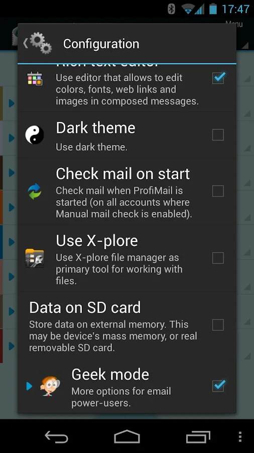 ProfiMail Go - email client - screenshot