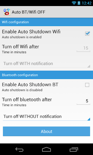 Auto BT Wifi OFF