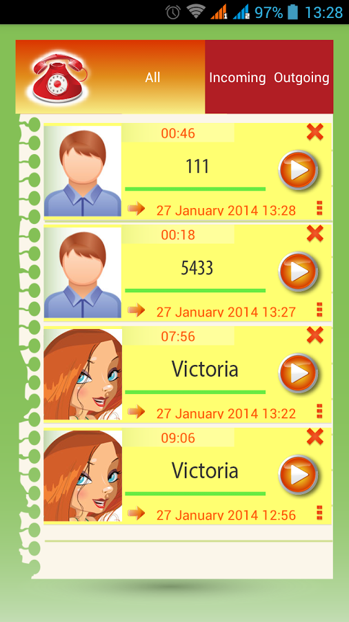 Call Recorder Screen 2