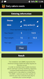 Daily calorie needs (BMR) poster 4