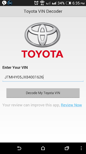 Toyota VIN Decoder