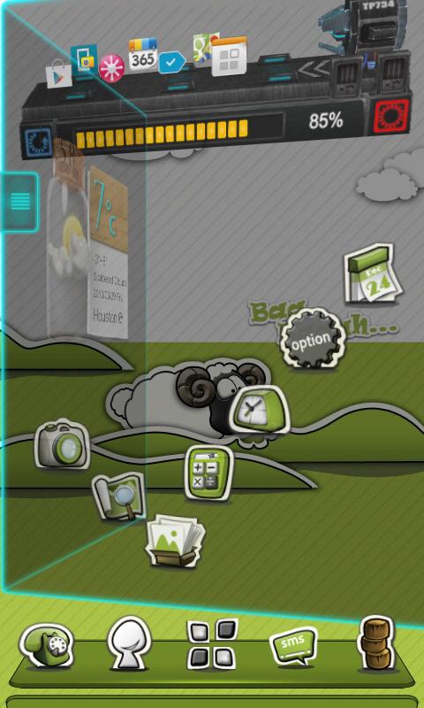 Next Launcher Theme P.Sheep Screen 1