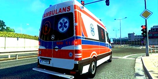 駕駛救護車在城市3D