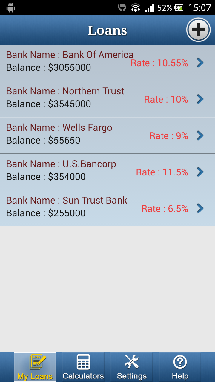 Loan Mentor for Android Screen 1