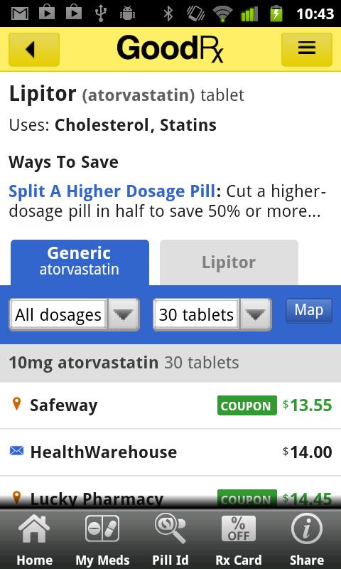 iPharmacy Pill ID &amp; Drug Info Screen 1