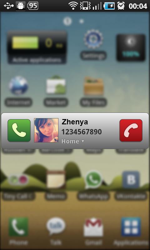 Tiny Call Confirm Screen 1