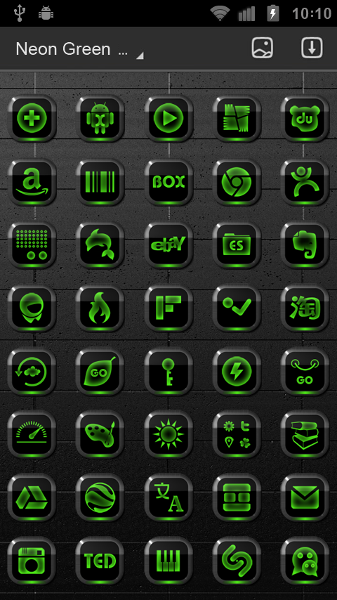Neon Green GO Launcher Theme Screen 3