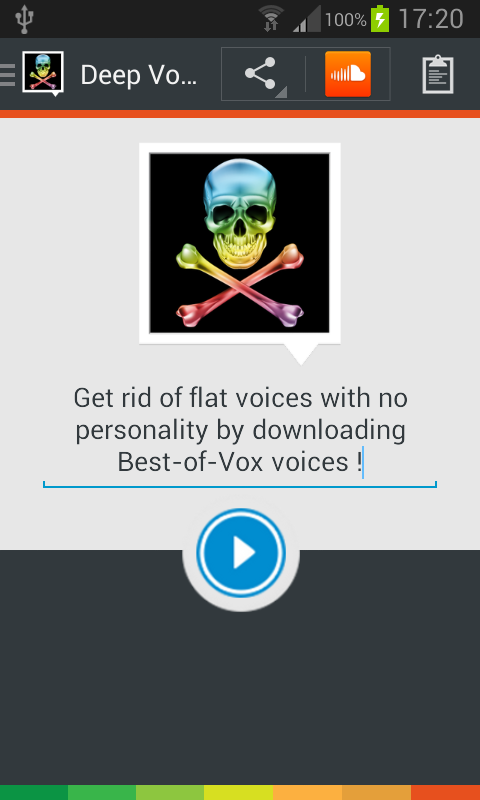 Deep TTS voice (English) Screen 1