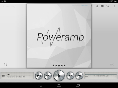 Screenshot Poweramp skin Light Metallic v1.4