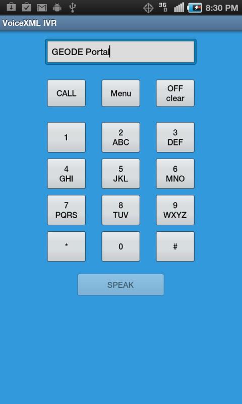 Android application Voice XML IVR screenshort
