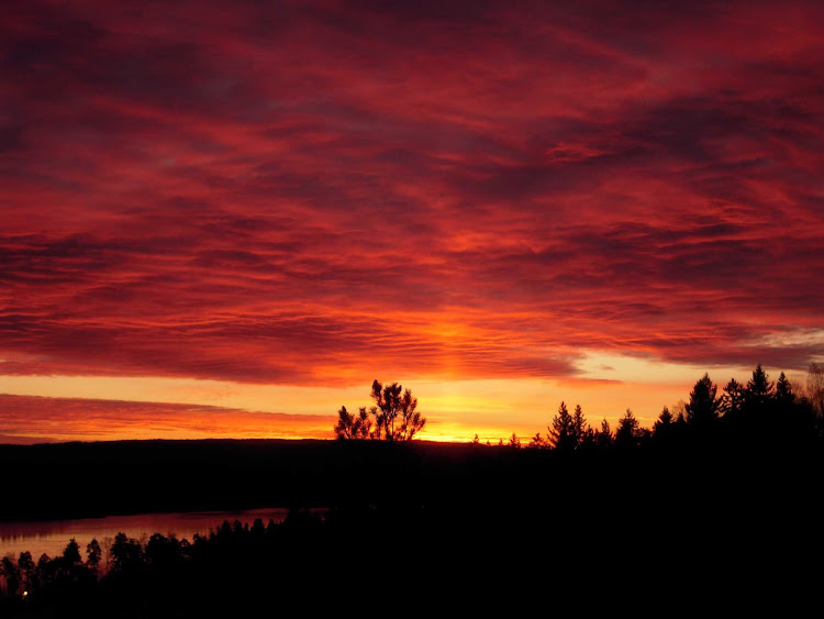 Sunrise over the Oslo Fjord in Norway. 